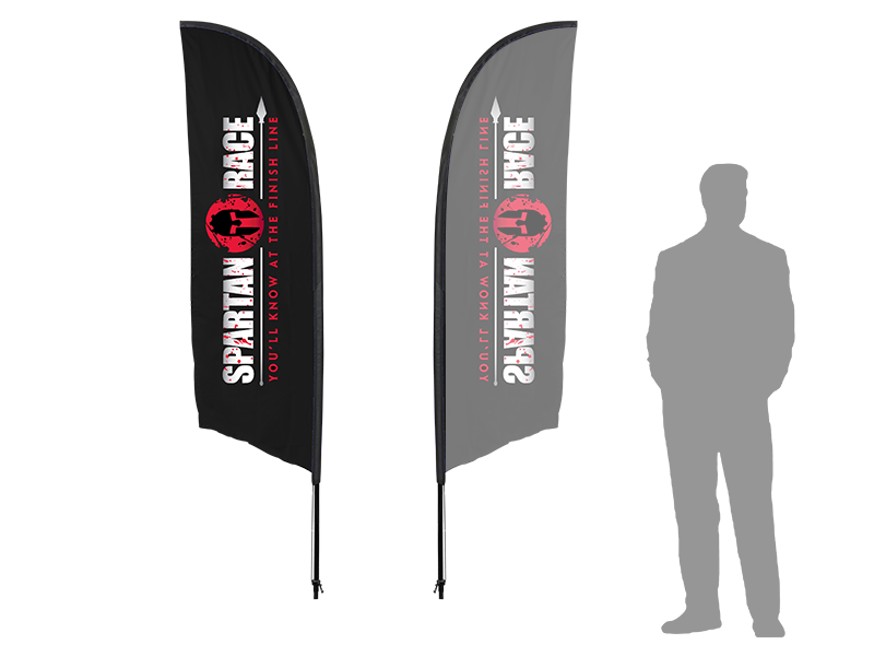 8ft Single Sided Printed Sun Blade Flag w/ Pole 1