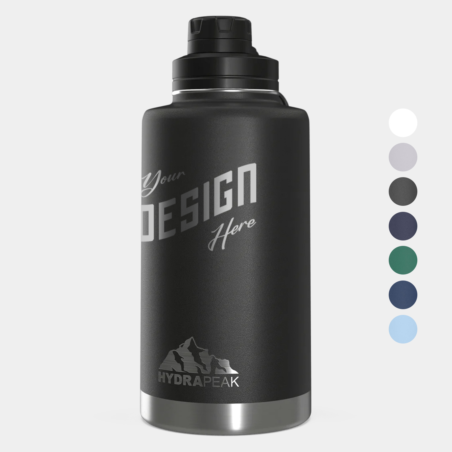 50 oz Hydrapeak® Stainless Steel Insulated Water Bottle With Chug Lid, custom water bottle with logo imprint 2