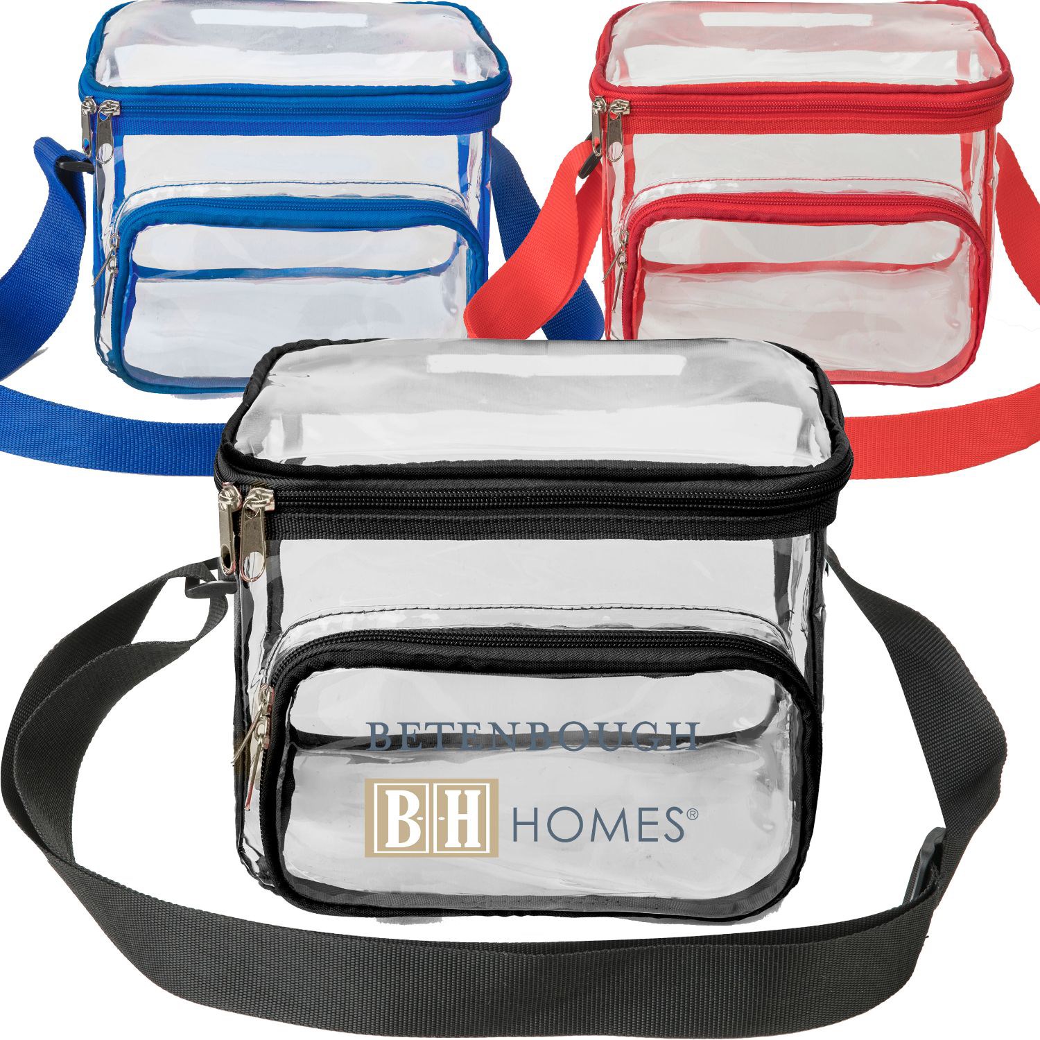 Stadium Approved Clear PVC Transparent Lunch Bag with Front Zipper Pocket 2