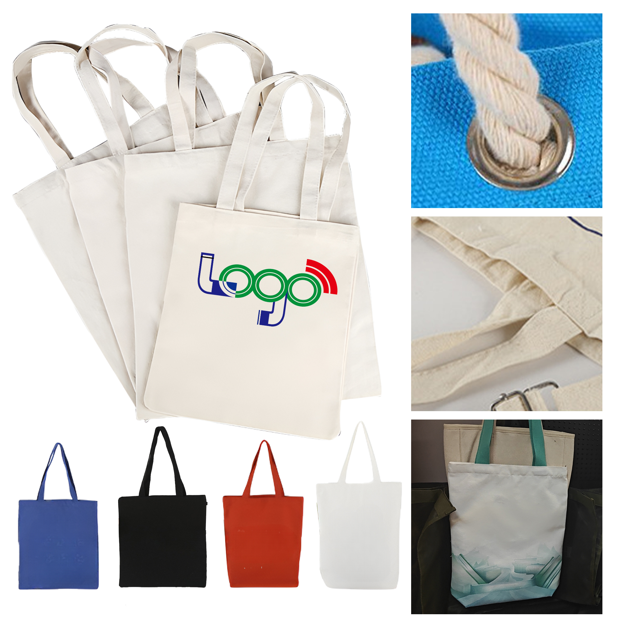 Durable Canvas Tote Bag, custom tote bag with logo imprint 2