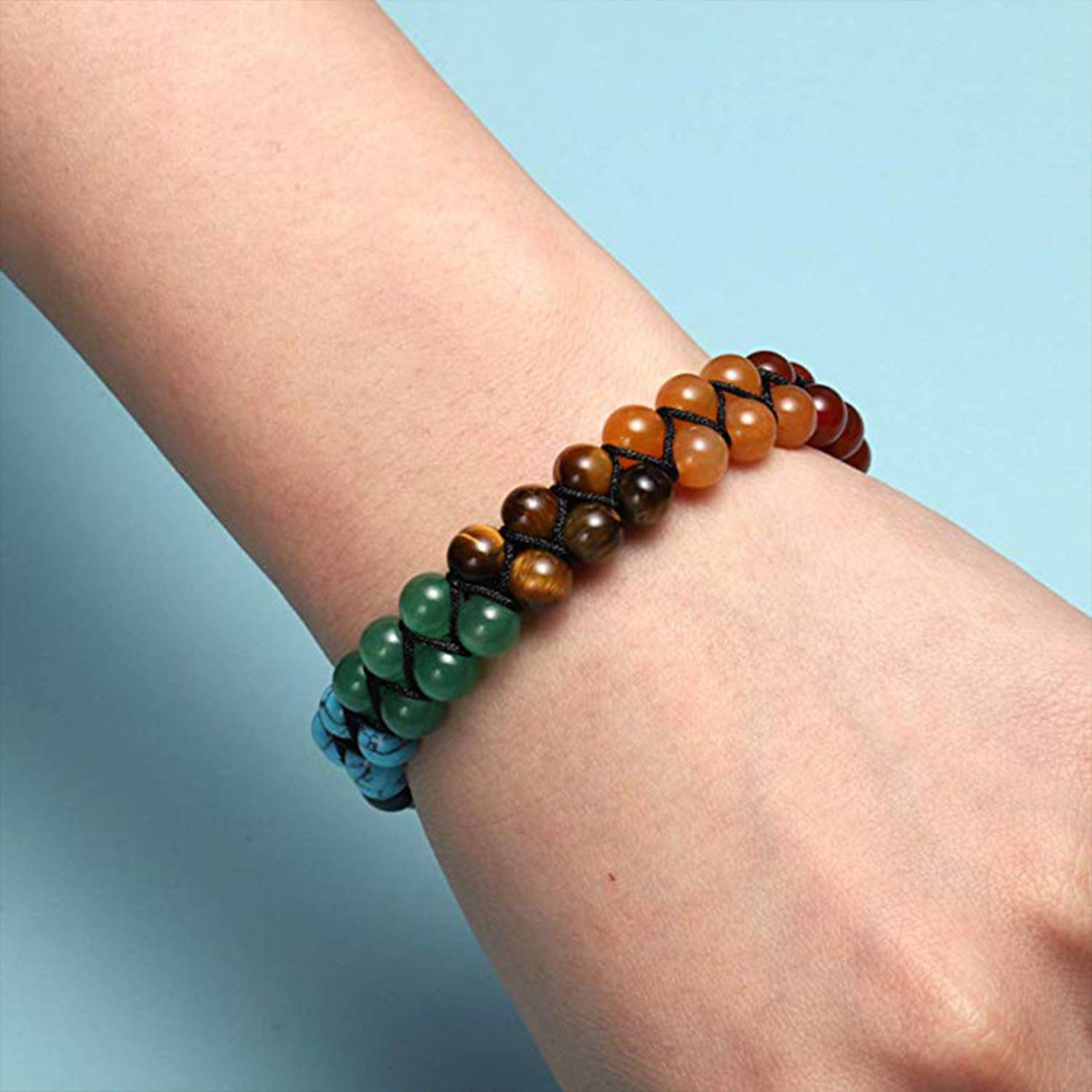 Adjustable natural volcanic stone hand woven bracelet 5