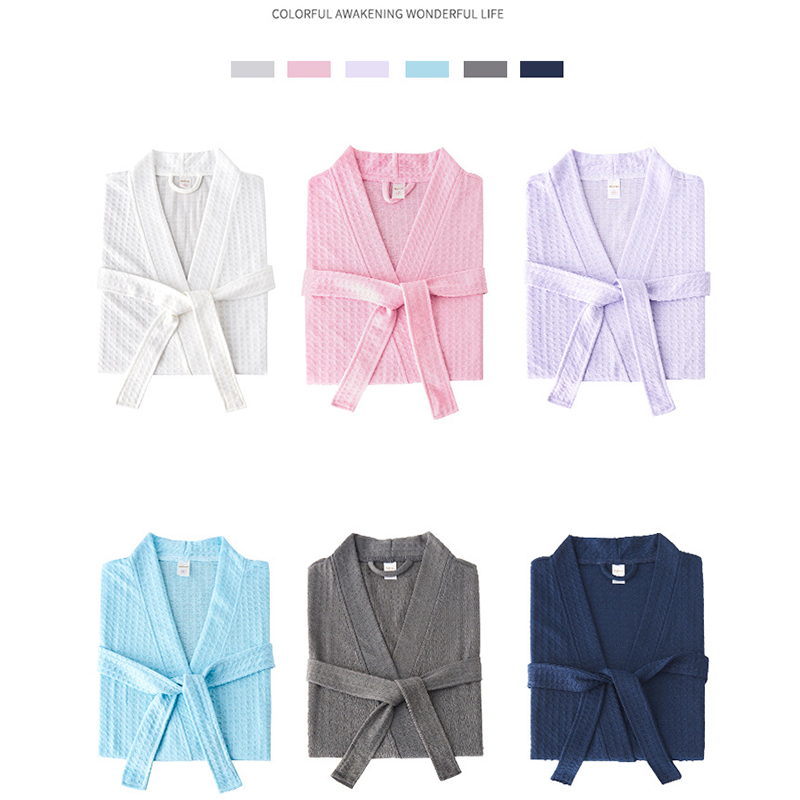 Women Men Waffle Bathrobes for Spring Summer 11