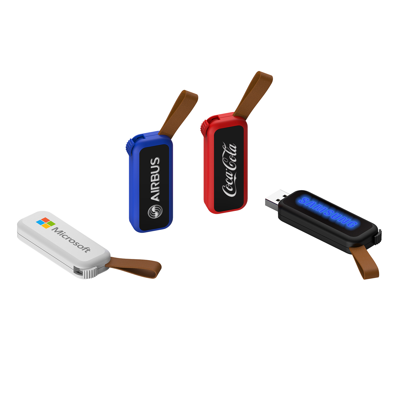 LED Light Up Logo USB Flash Drive with Loop 3