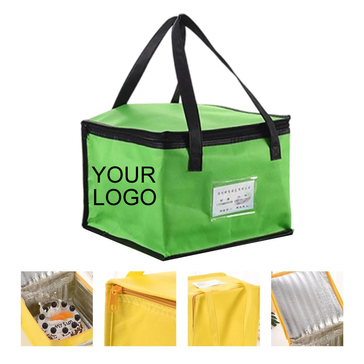 11" x 11" x 7.1" Insulated Lunch Bag with Front Pocket and Custom Imprint 1