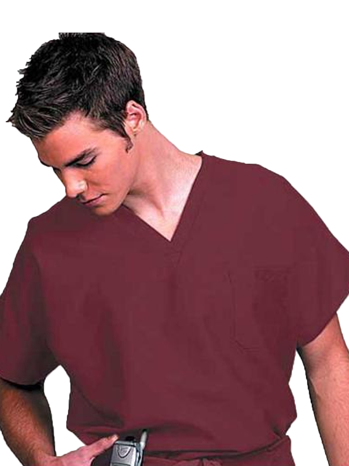 Fashion Seal - Fashion Poplin - Unisex 1-Pocket Top in Burgundy