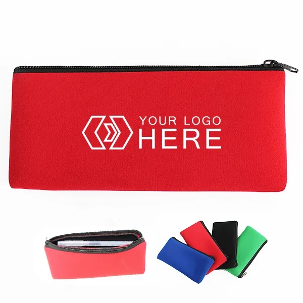 Neoprene Pencil Cases, custom drawstring bag with logo imprint 6