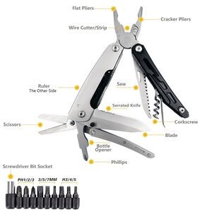 Versatile Multi Functional Scissors And Pliers Tool Kit With Wine Opener 23