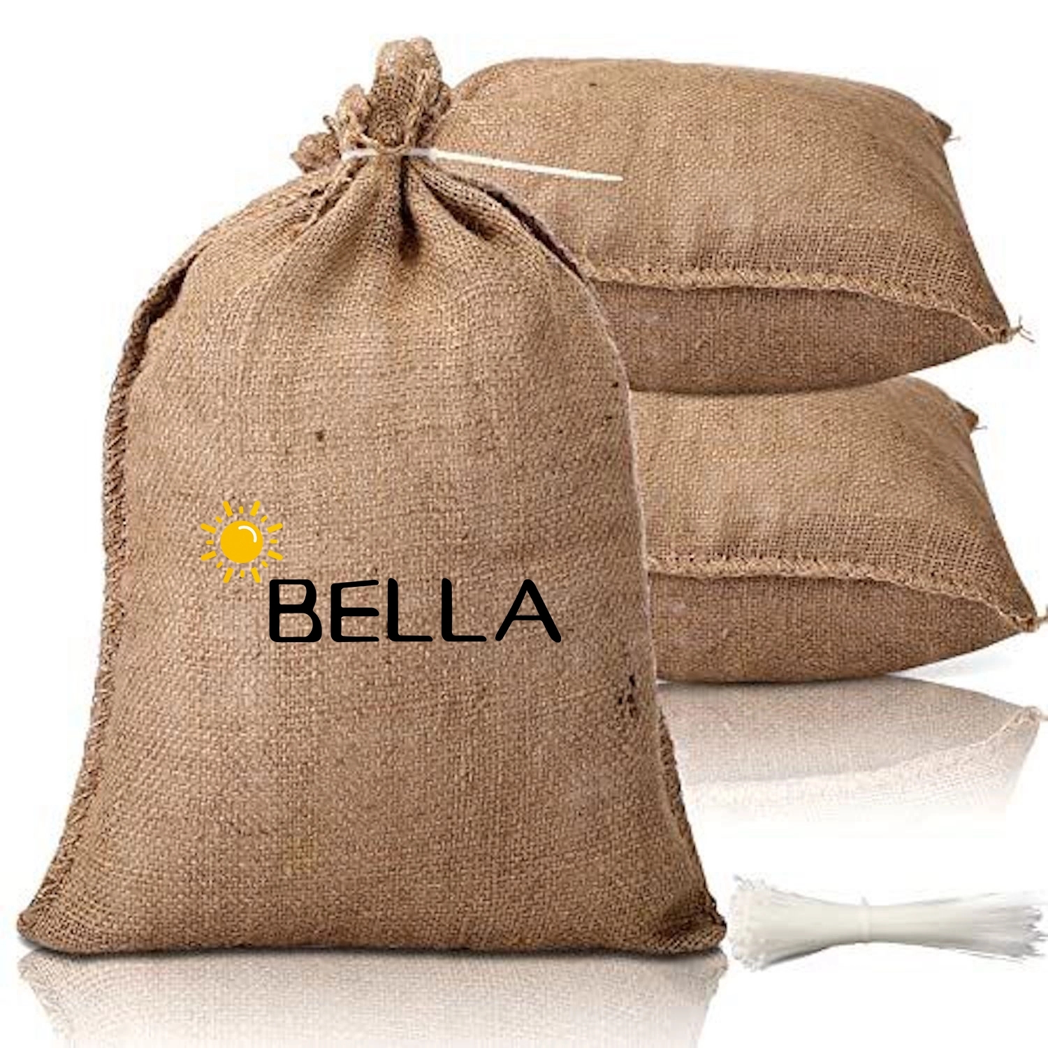 Burlap Bags With Tie - 14 X 26" 1