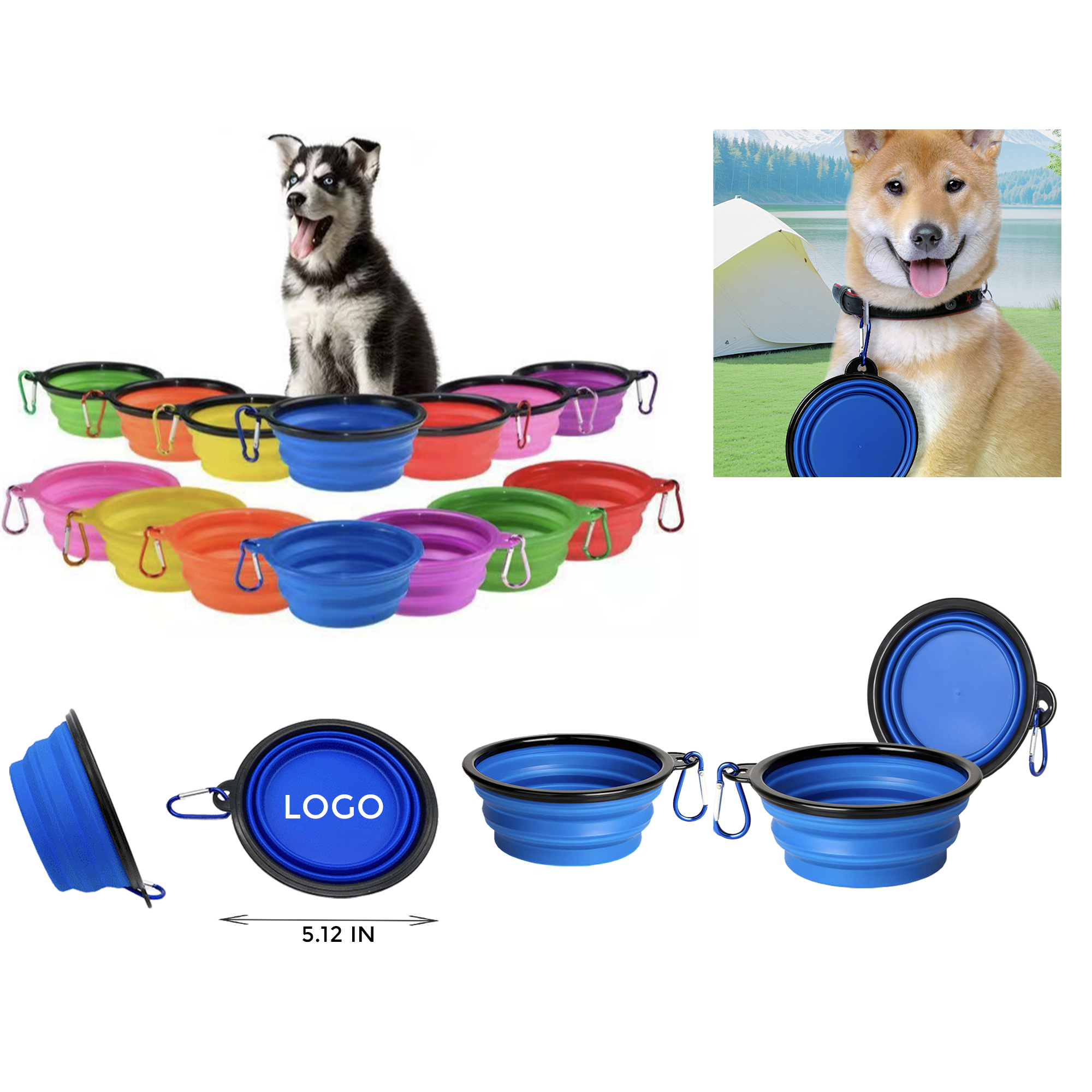 MOQ 10 PCS Easy-to-clean Silicone Folding Pet Bowl 2