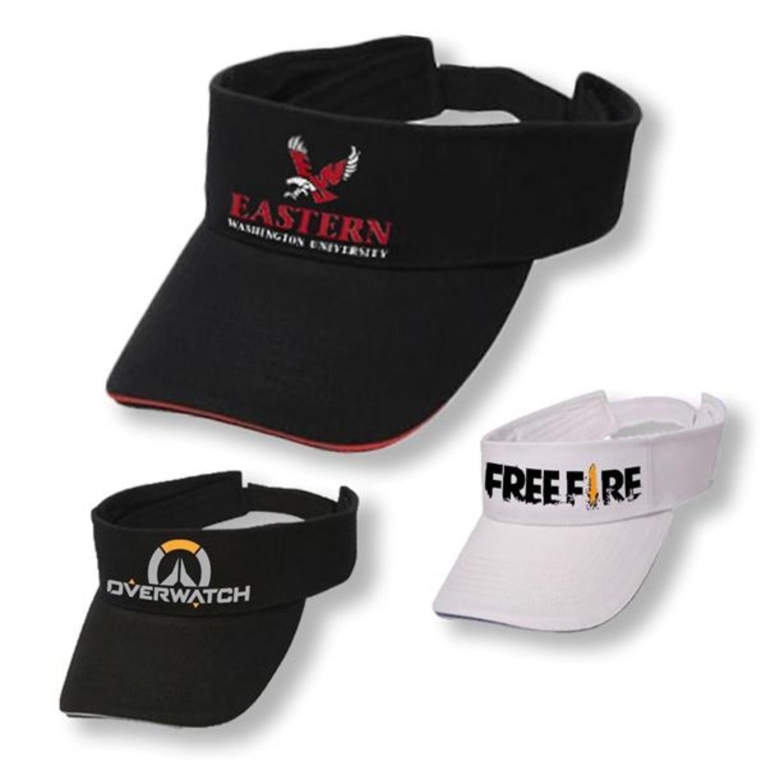 Classic Sandwich Visor w/ Custom Imprint Brushed Cotton Cap 1