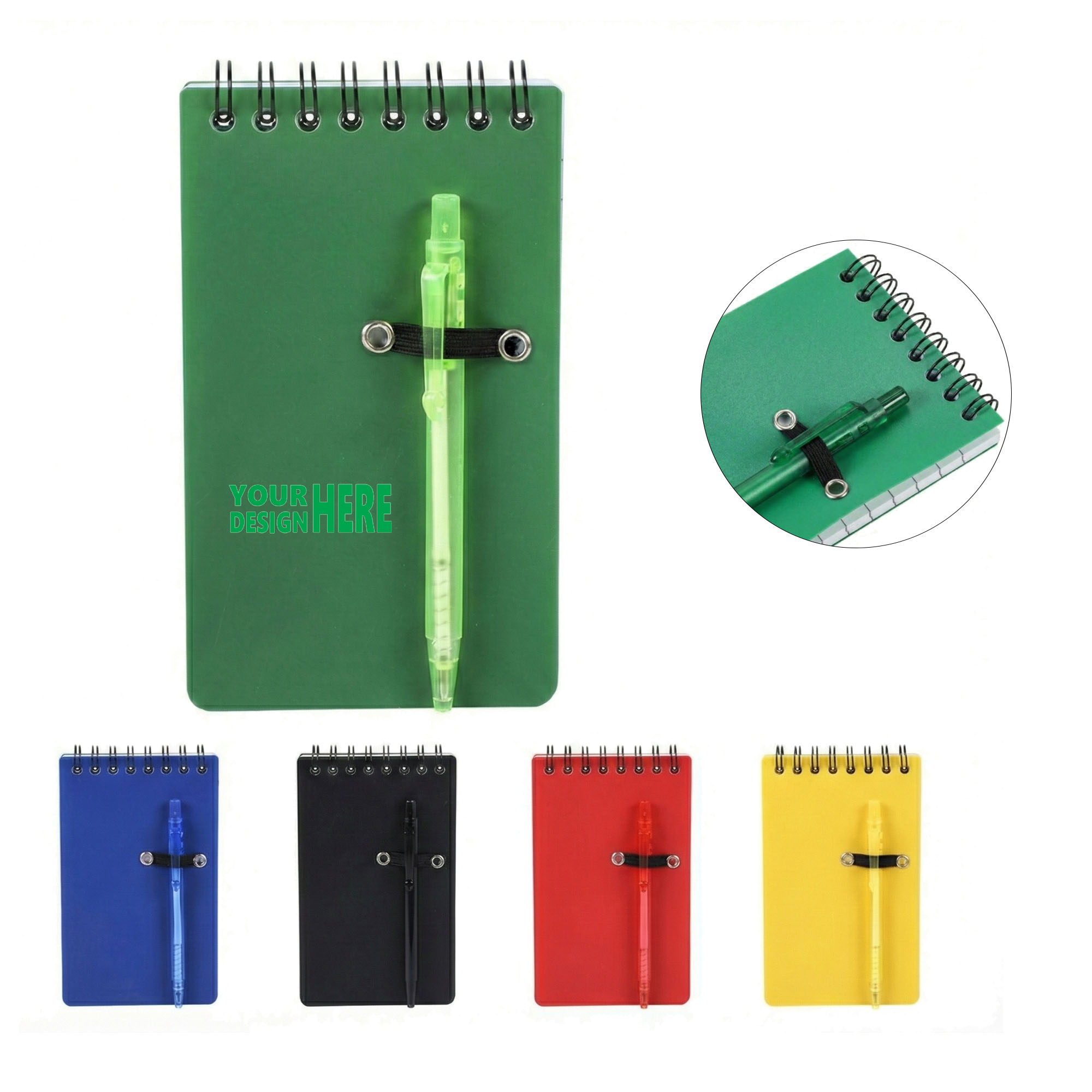 Spiral Bound Pocket Notebook With Pen 2