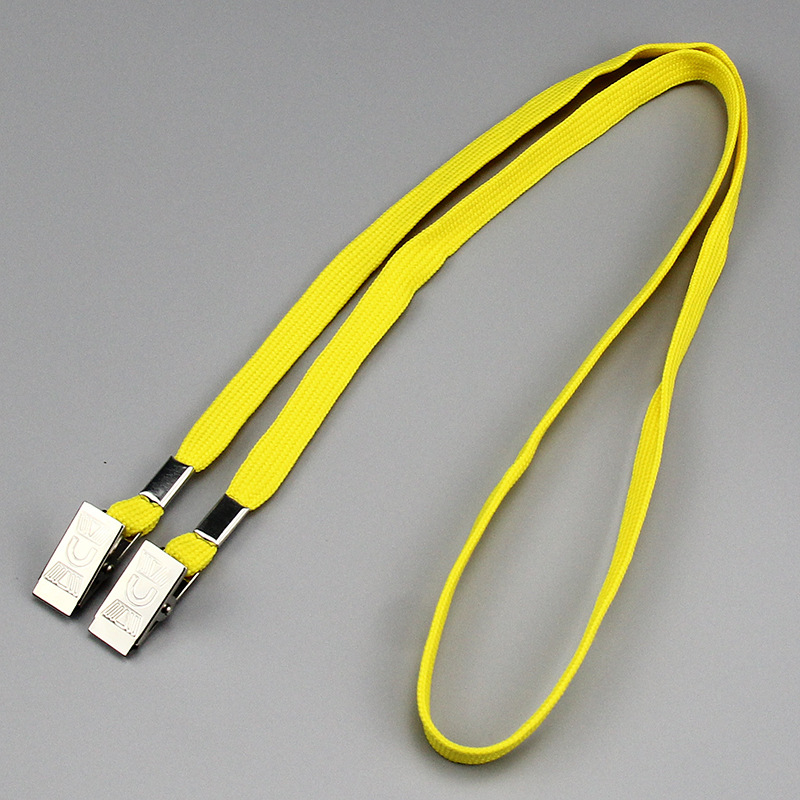 Bulk Flat Lanyards w/Two Bulldog Clips 3