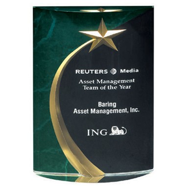 6.75" GREEN MARBLE TROPHY 2