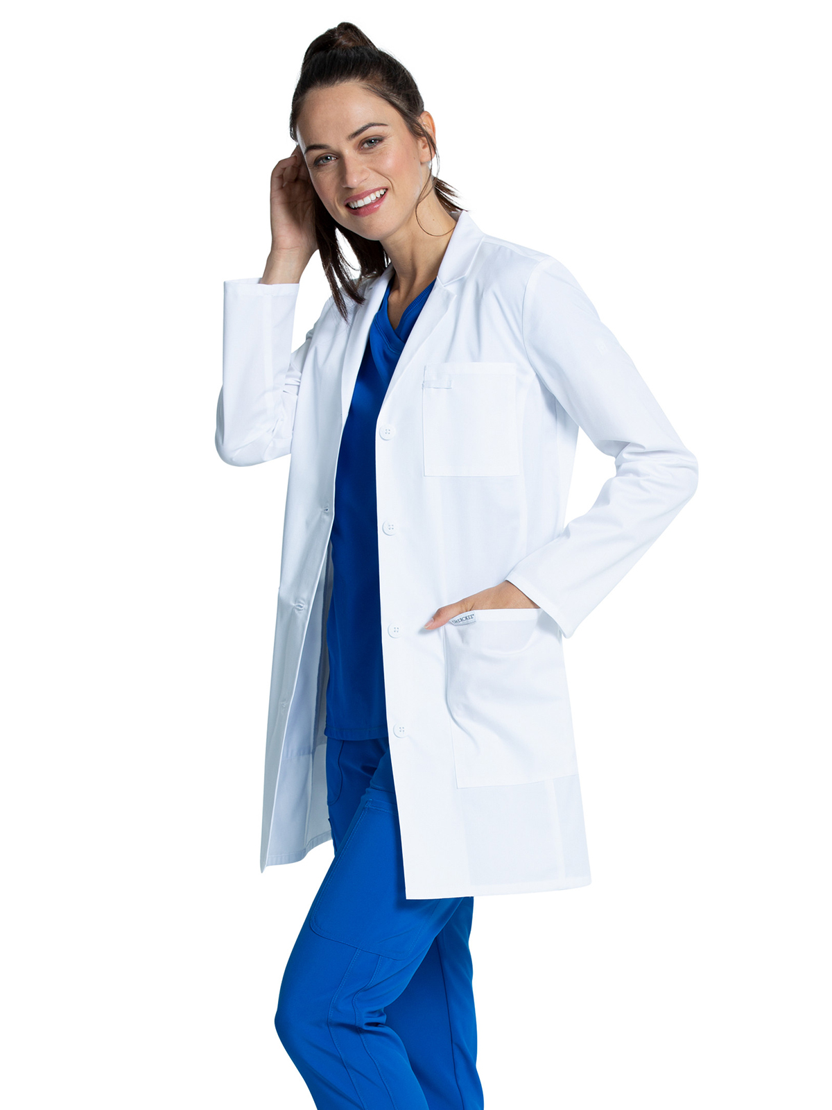 Cherokee - Project Lab - Women's Three-Pocket 33" Mid-Length Lab Coat 1