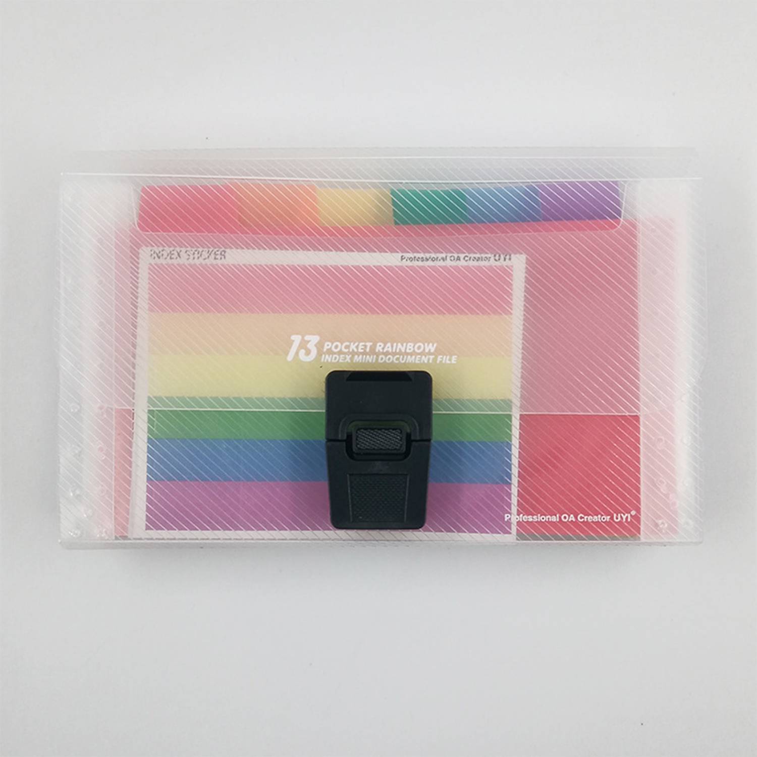 A4 13 Pockets Rainbow Expanding Accordion Handle File Folder 6