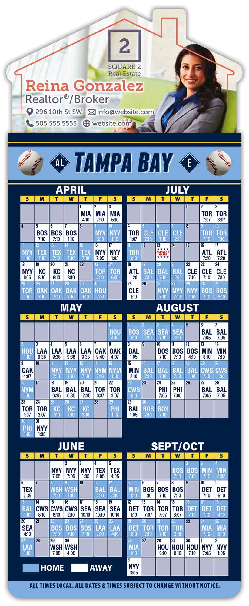 Magna-Card House Shape Magnet - Baseball Schedules (3.5 x 9) 1