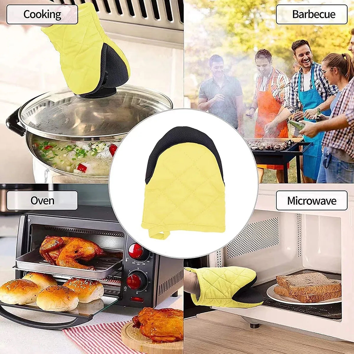 Branded Heat Resistant Baking Oven Cooking Grill Gloves 5