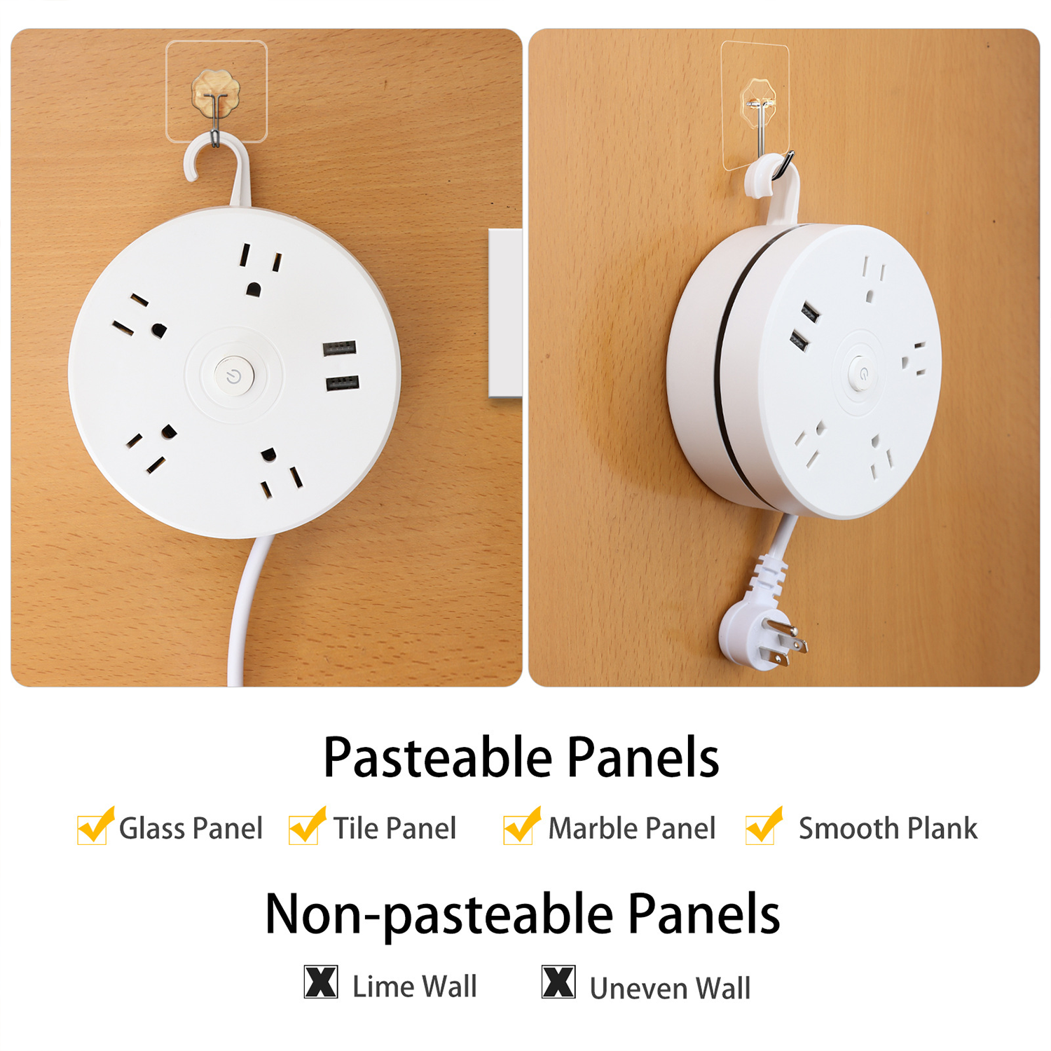 USB Port Electrical Outlet Extension USA Power Strip 8