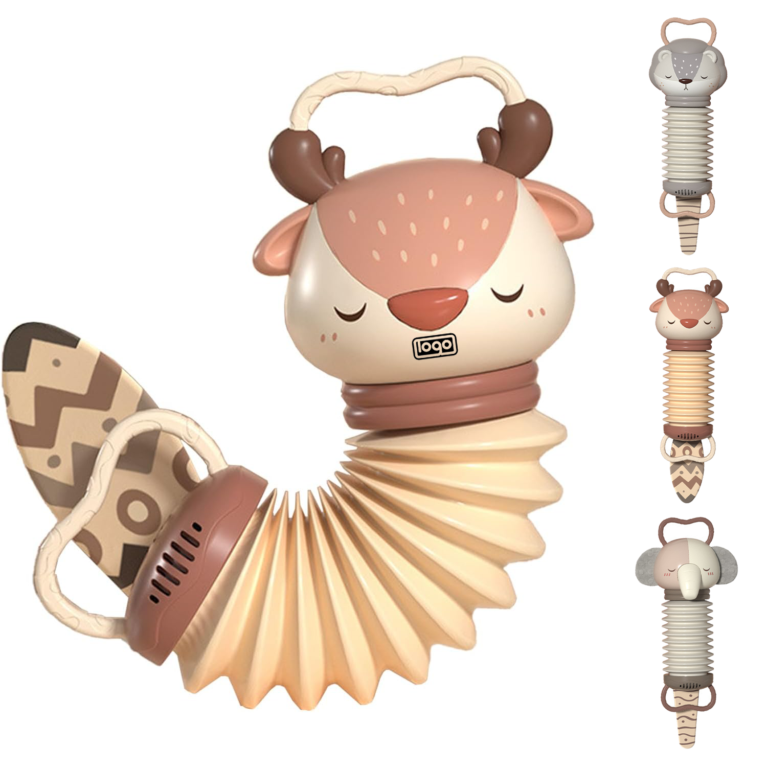 Baby Animal Head Design Hand-Pull Musical Instrument Toys 5