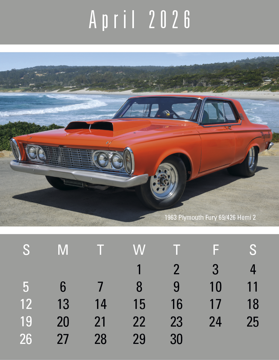 4C Press-N-Stick Header Cruisin’ Cars Calendar 13-Month