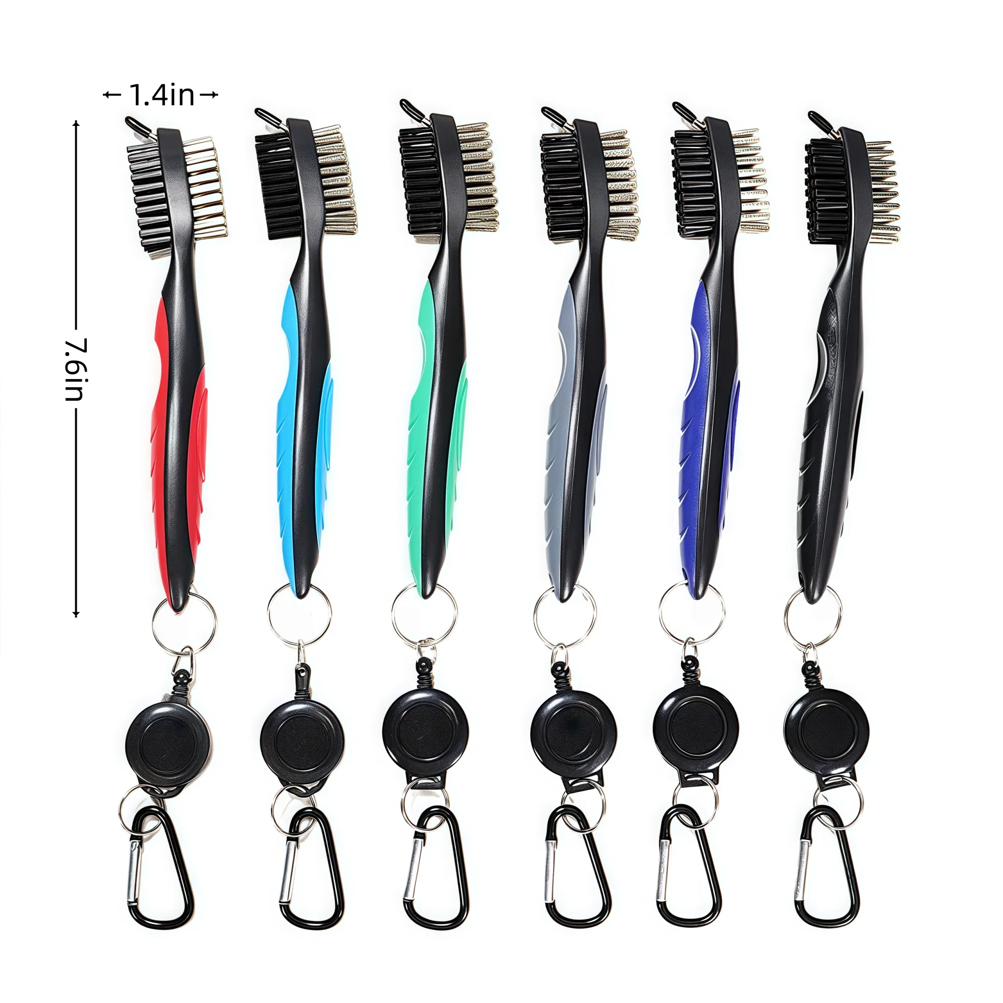 Golf Club Brush and Retractable Zip-line Aluminum Carabiner 3