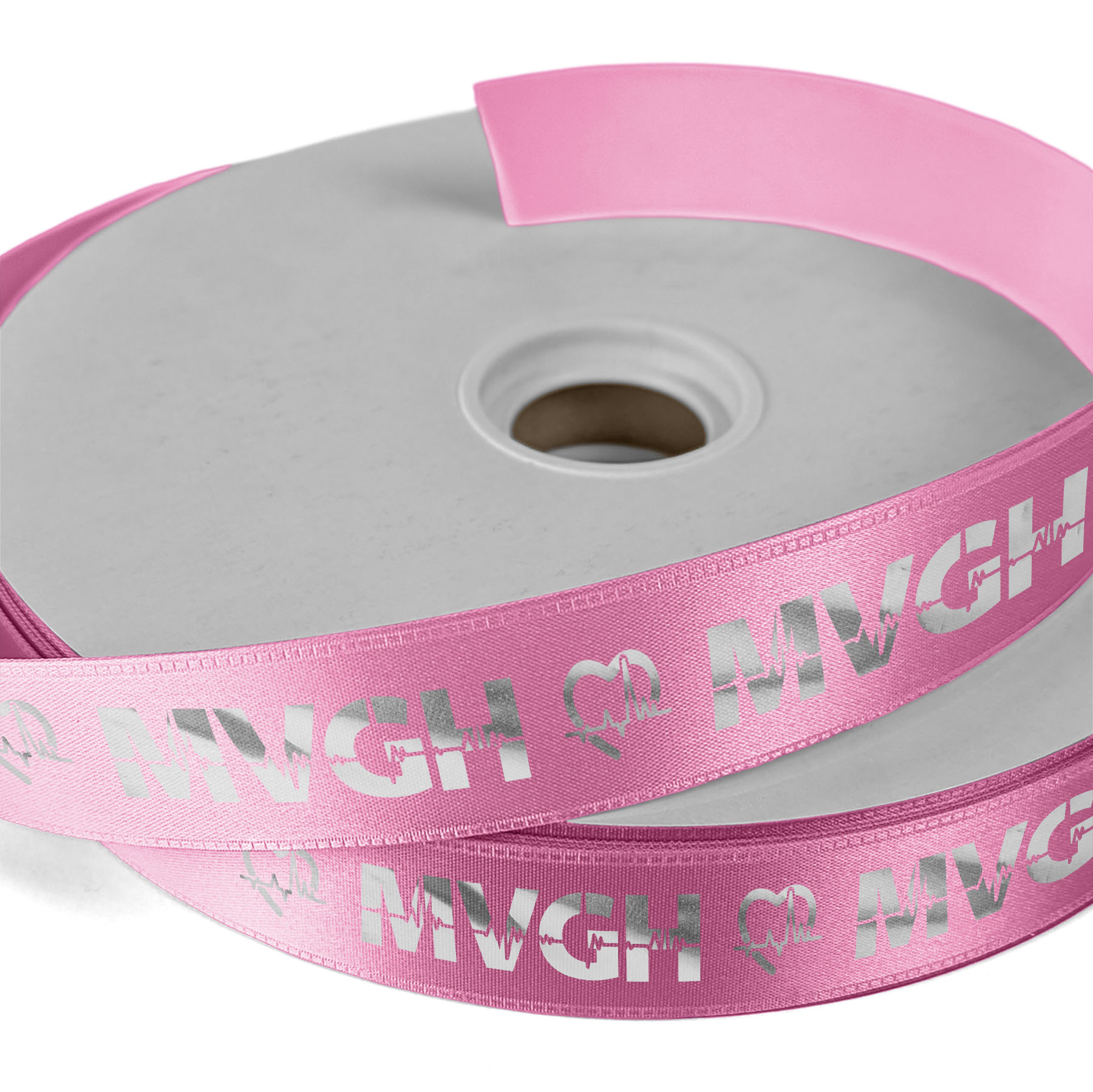 1" Badge Satin Ribbon - 100yd Roll - Foil Print 13