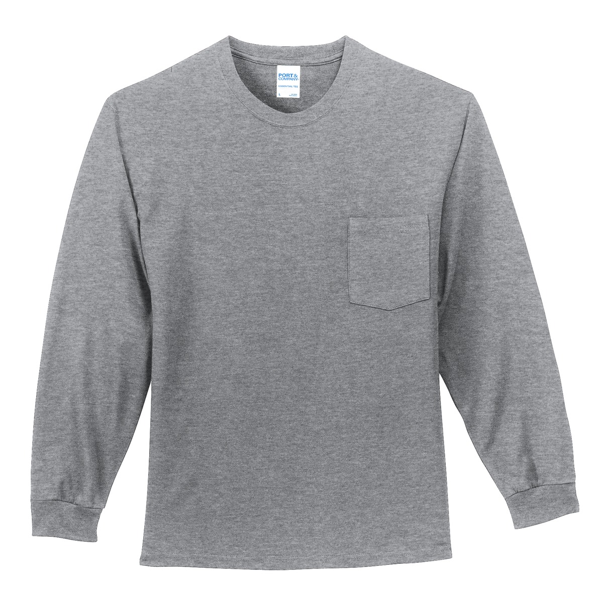 Port & Co Long Sleeve Essential Pocket Tee. PC61LSP 81