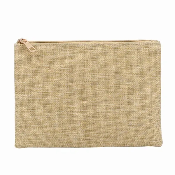 Custom Jute Organizer Zipper Pouch 4