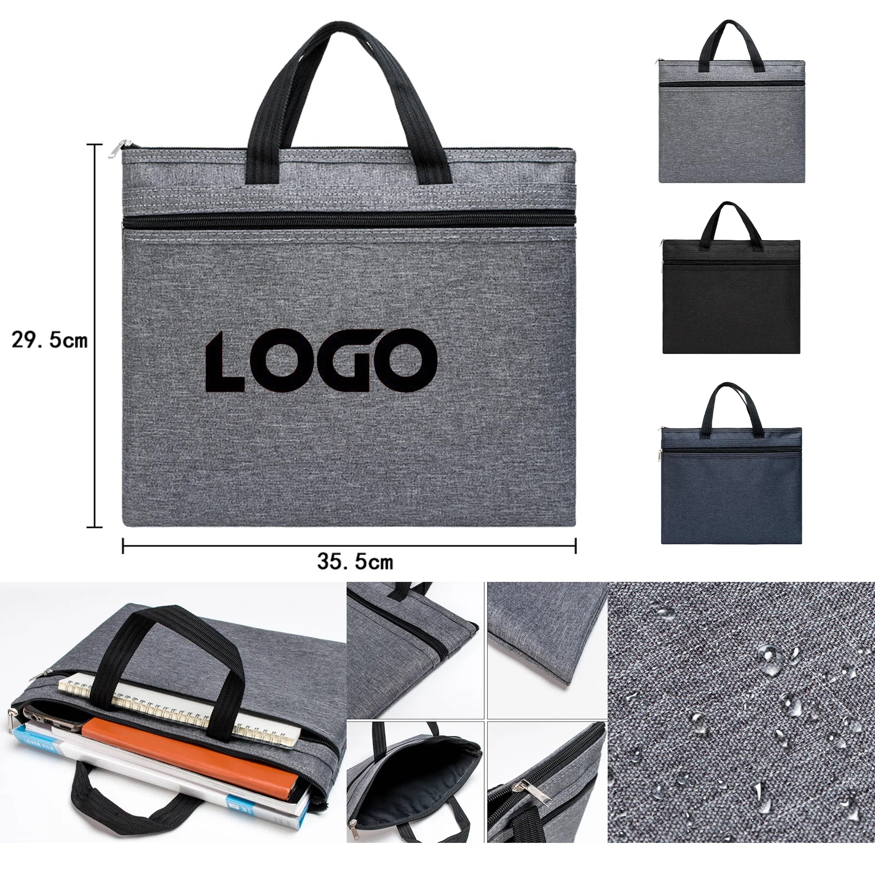 Briefcase Laptop Canvas Document Bag 2