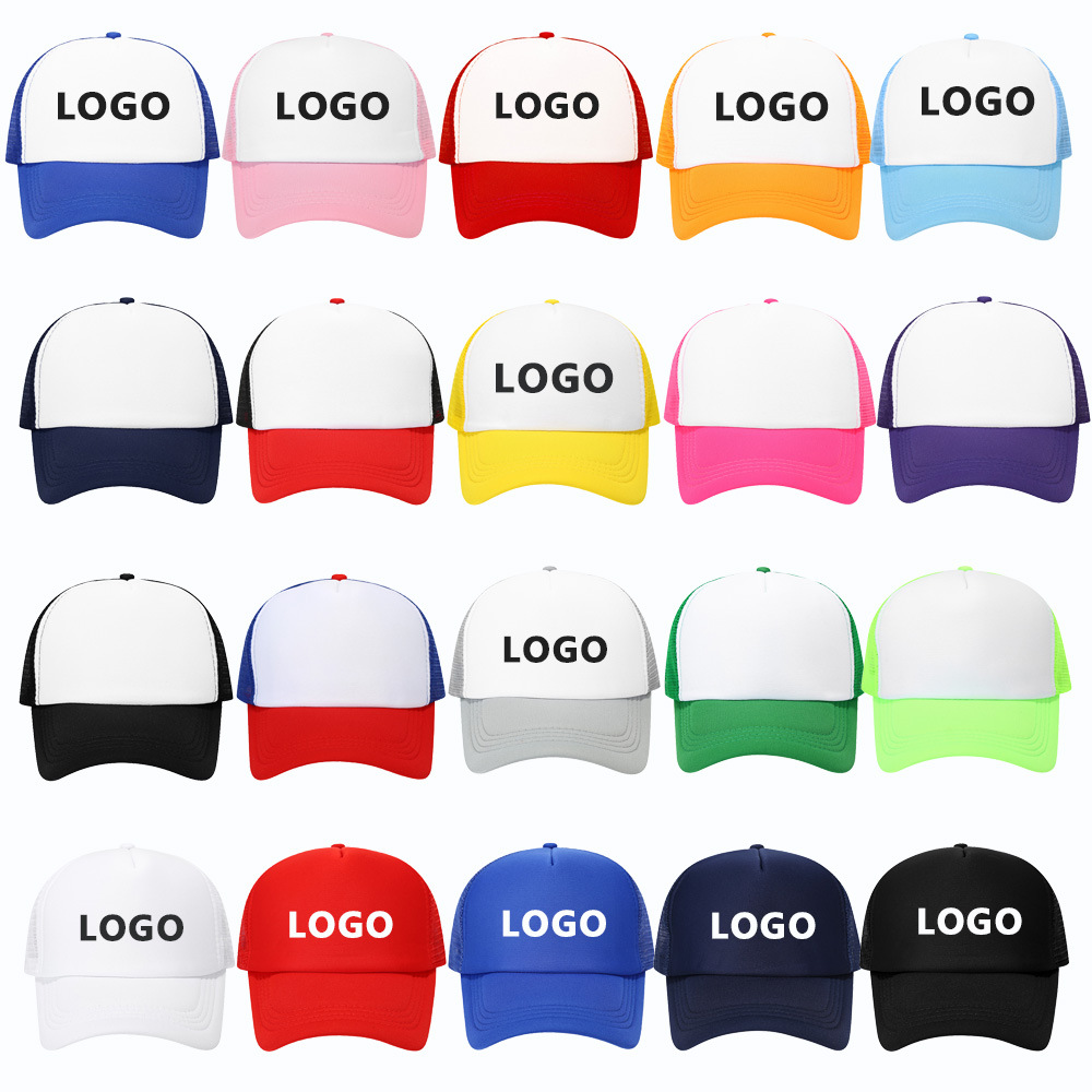 5 Panels Foam Trucker Caps W/ Mesh Back 24