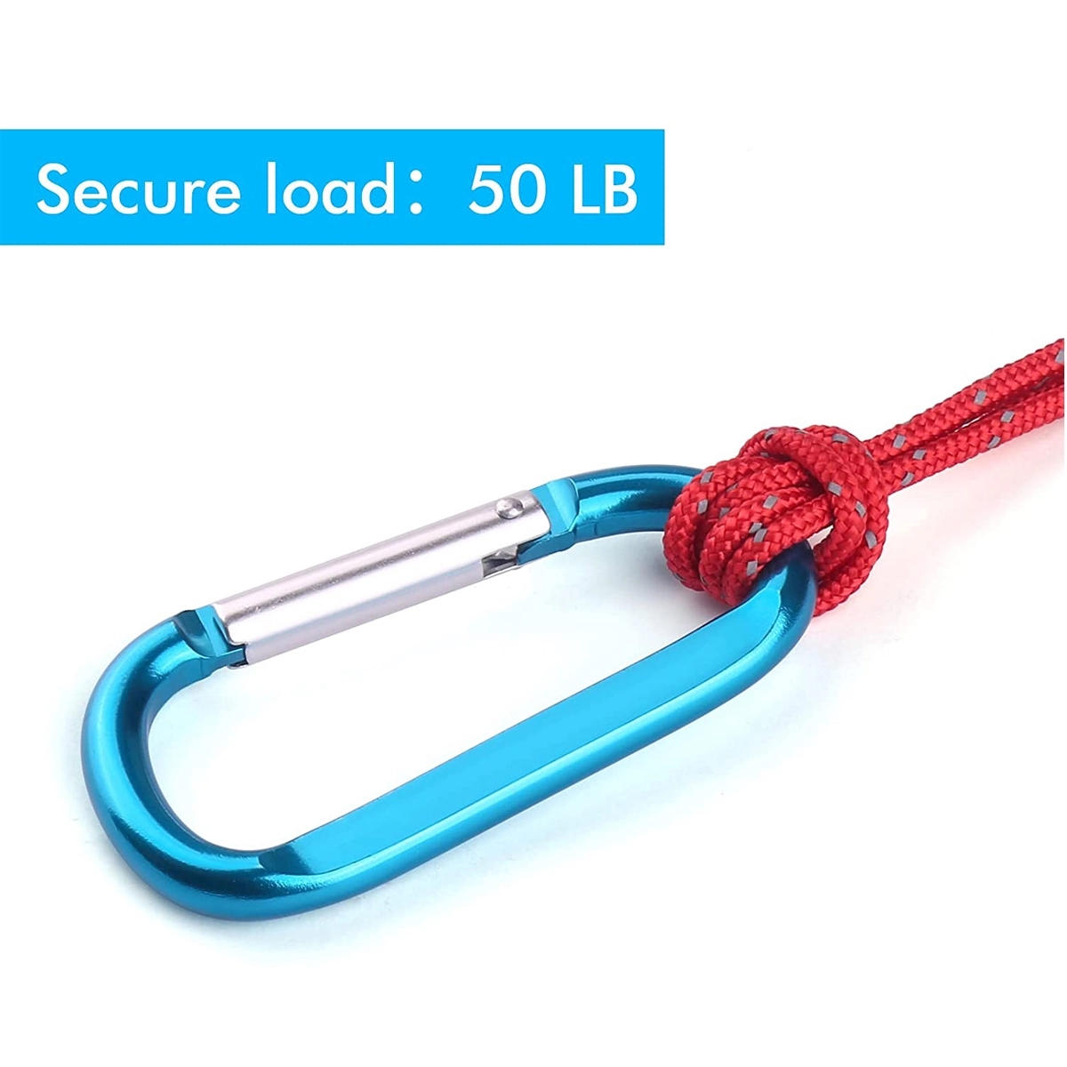 Large Aluminum D Ring Shape Carabeaner Keyring Keychain Hook 2