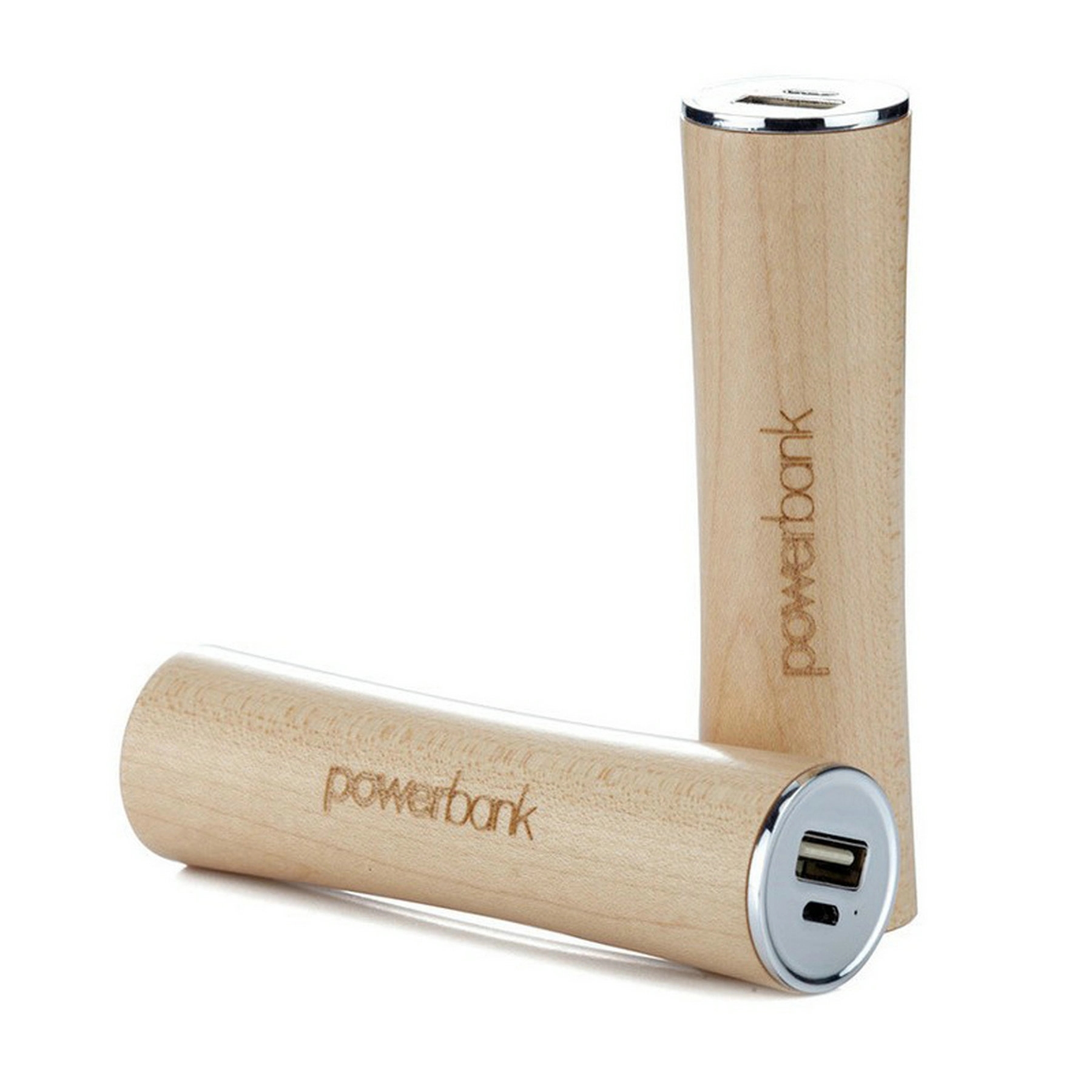 Eco-friendly Wood Cylinder USB Power Bank 2600mah 2