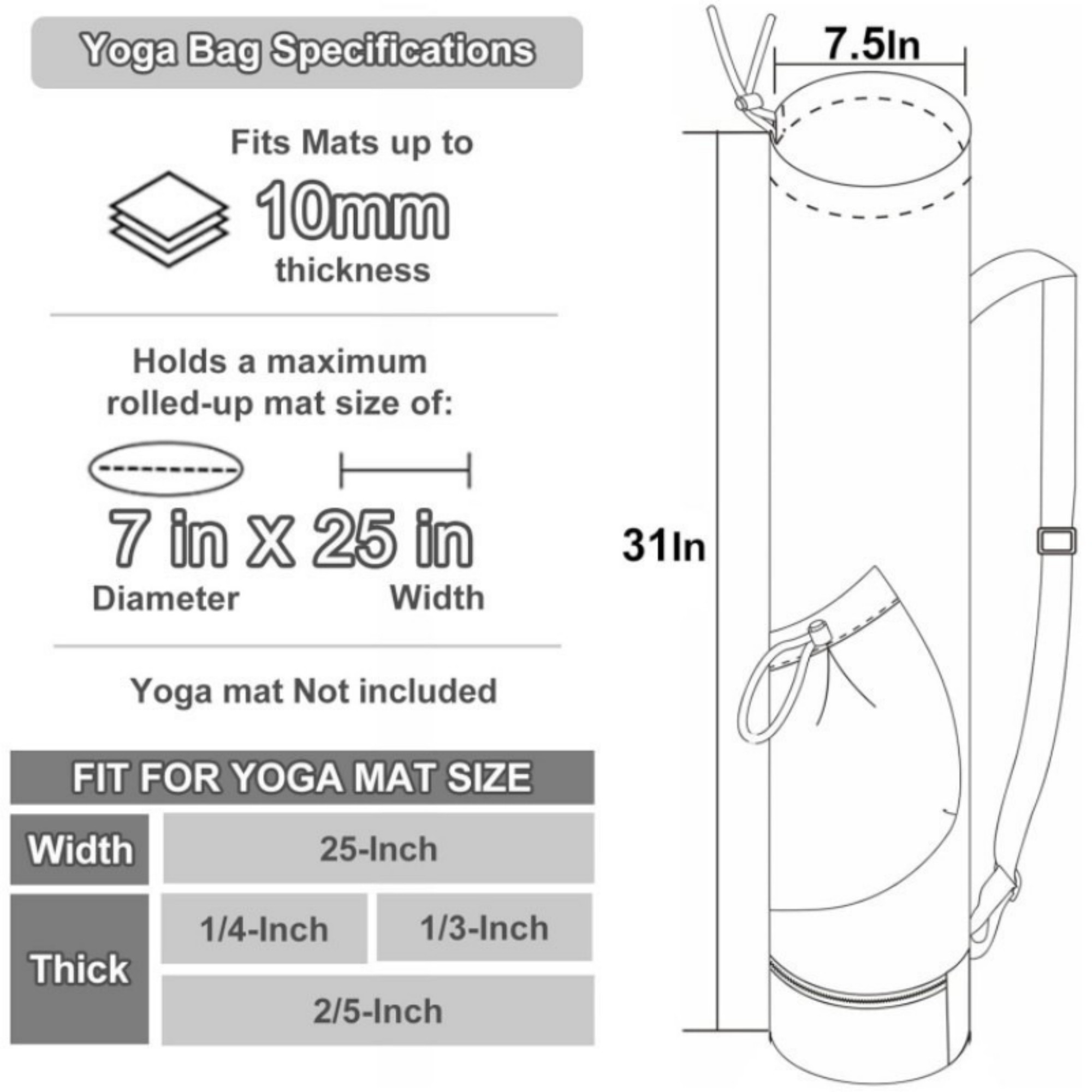 Yoga Mat Bag With Water Bottle And Bottom Wet Pocket 5