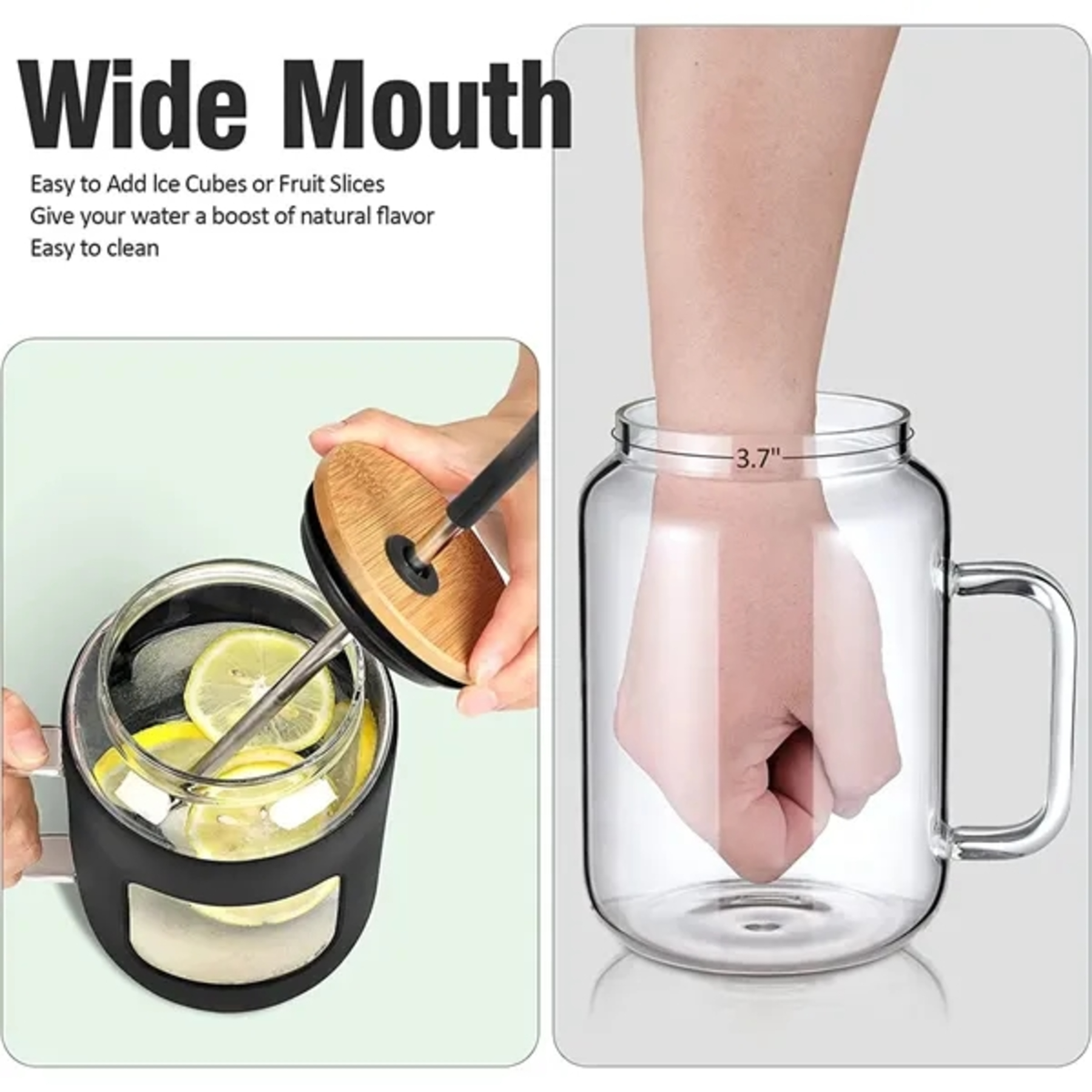 Eco-Friendly Glass Tumbler with Bamboo Lid & Straw
1
