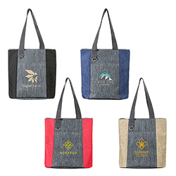 Kenmore Heathered Polyester Event Tote, custom tote bag with logo imprint 20