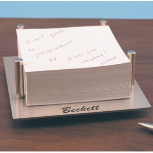 Stainless Steel Cube Holder with Paper CLOSEOUT 1