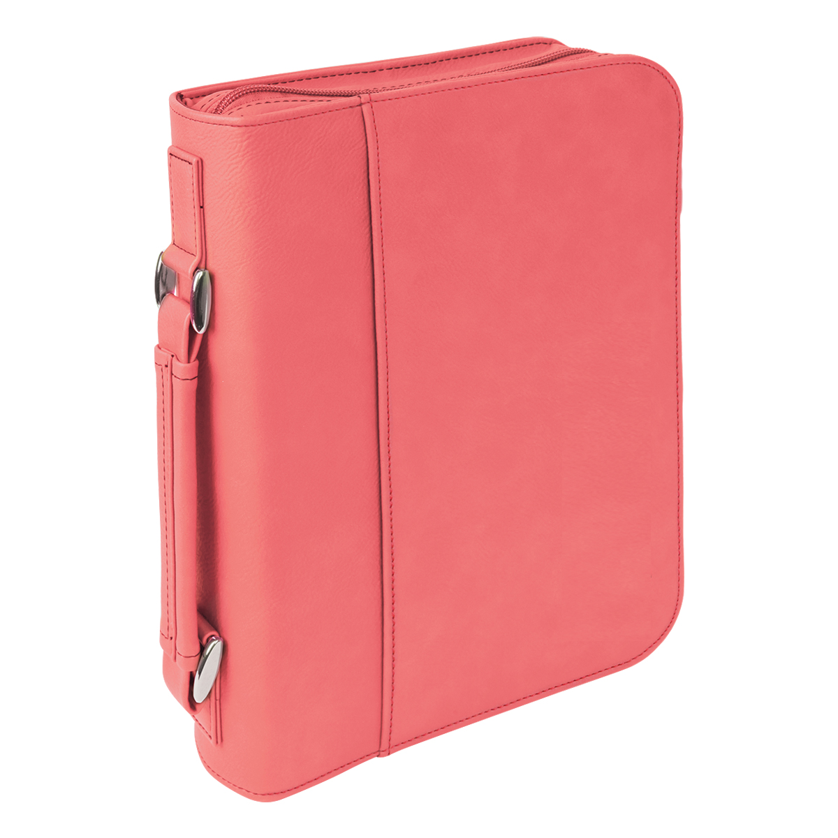 7" x 10" Pink Leatherette Book/Bible Cover with Handle & Zipper 2