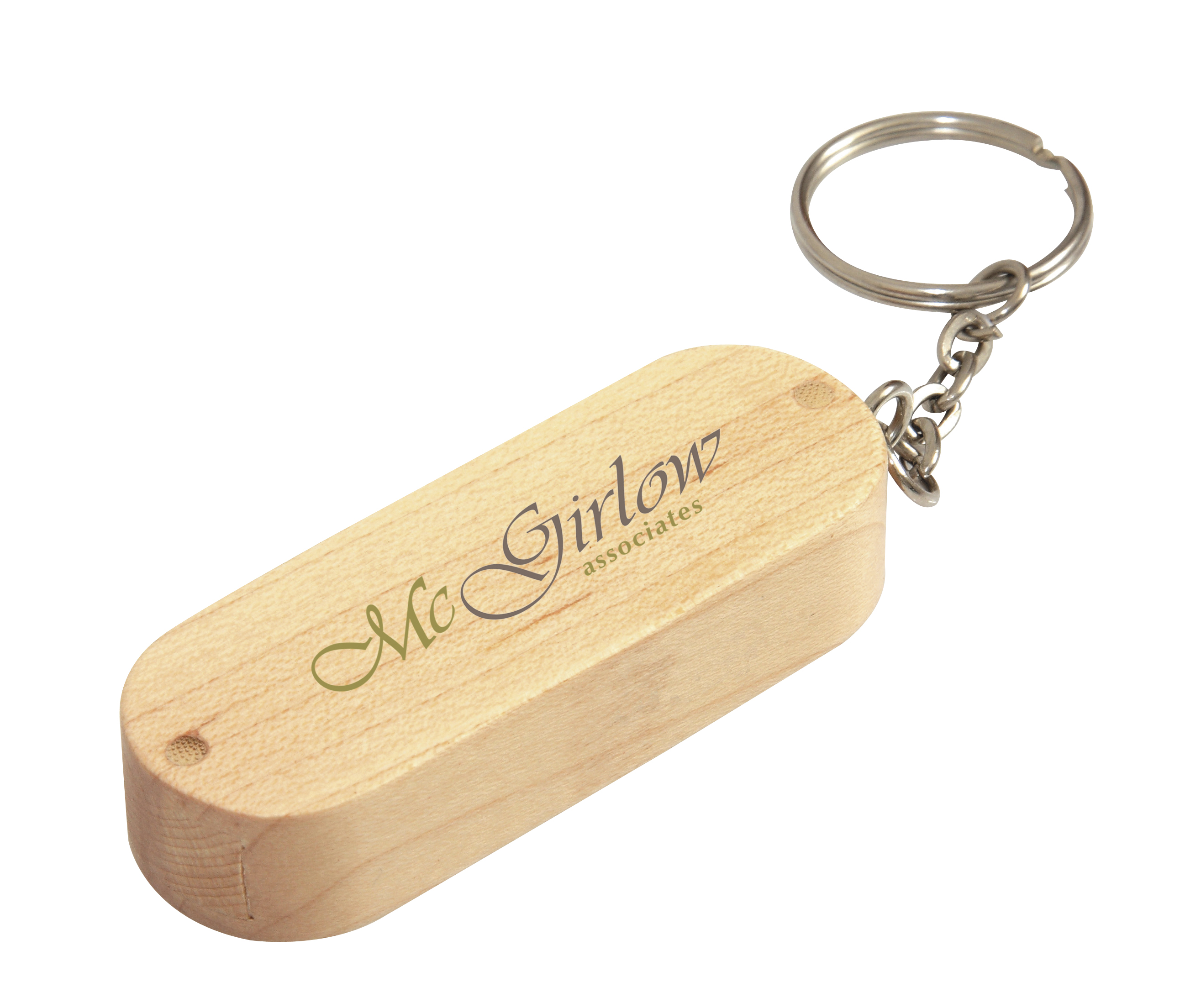 Universal Source® 2 GB Bamboo Bullet Keyring USB 2.0 Flash Drive 1