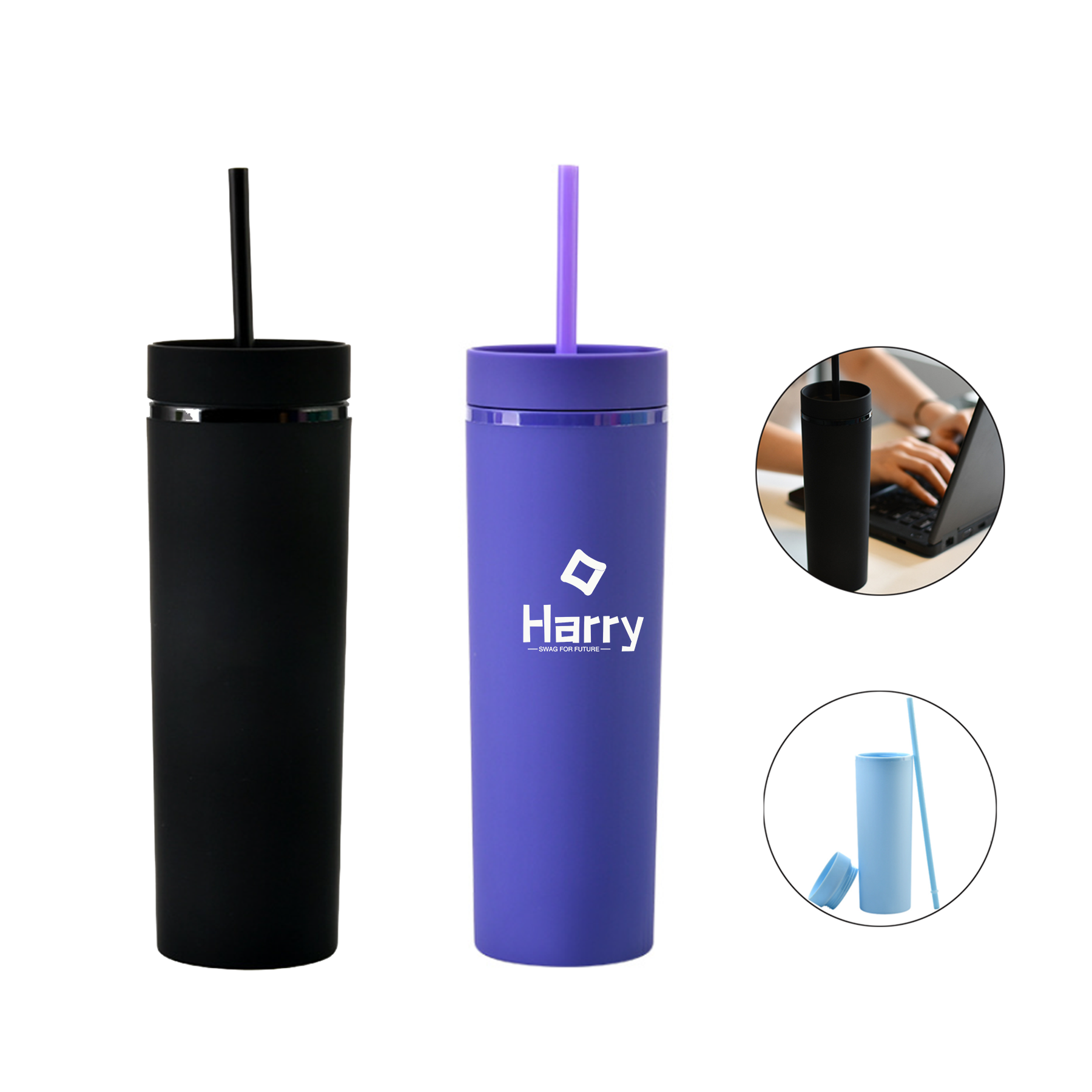 16OZ Sports Tumbler with Straw 1