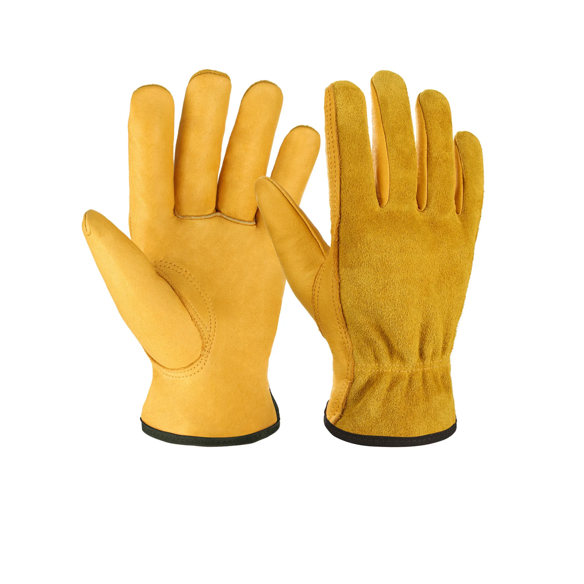 Gardening Protection Double - Layer Cowhide Work Gloves 3