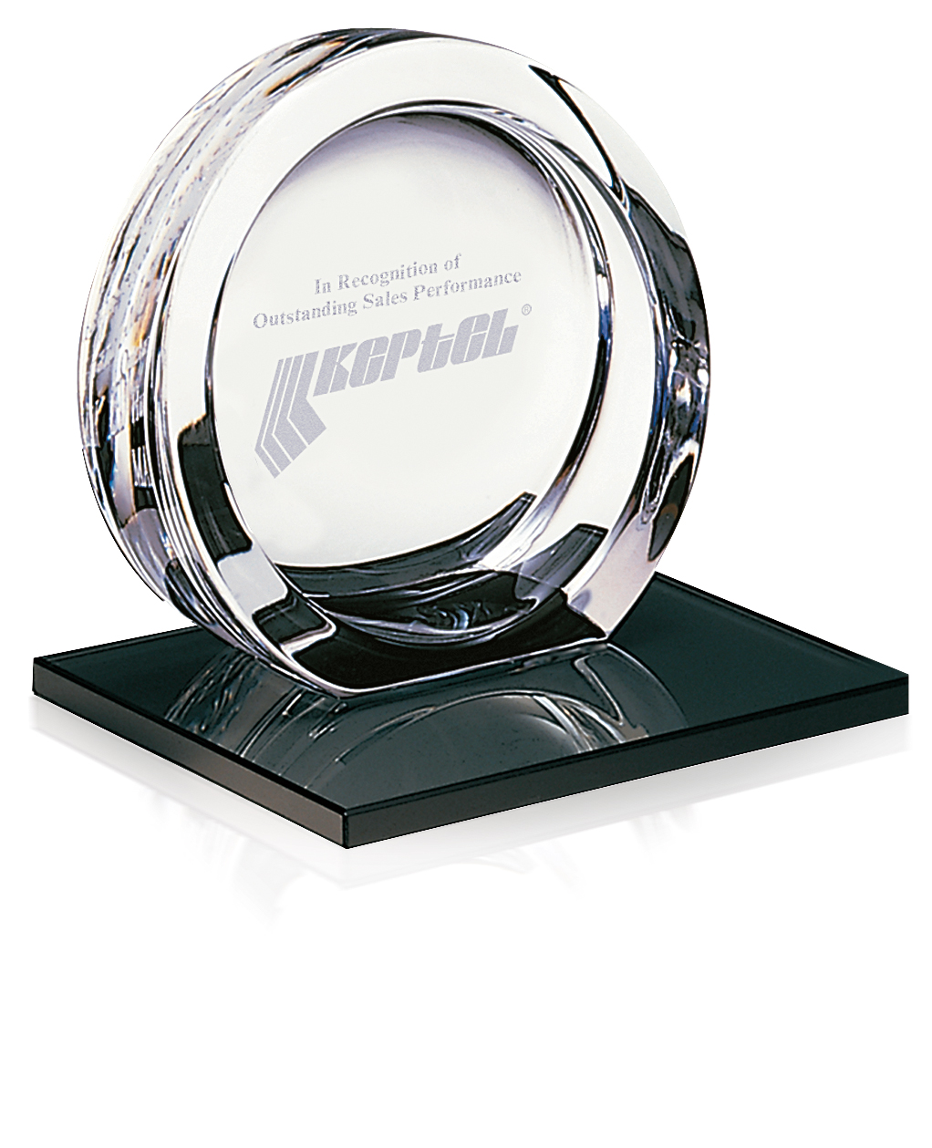 High Tech Award on Black Glass Base Large