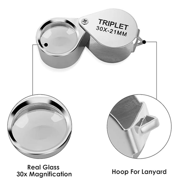 Glass lens with a chrome-plated metal body Magnifying 2