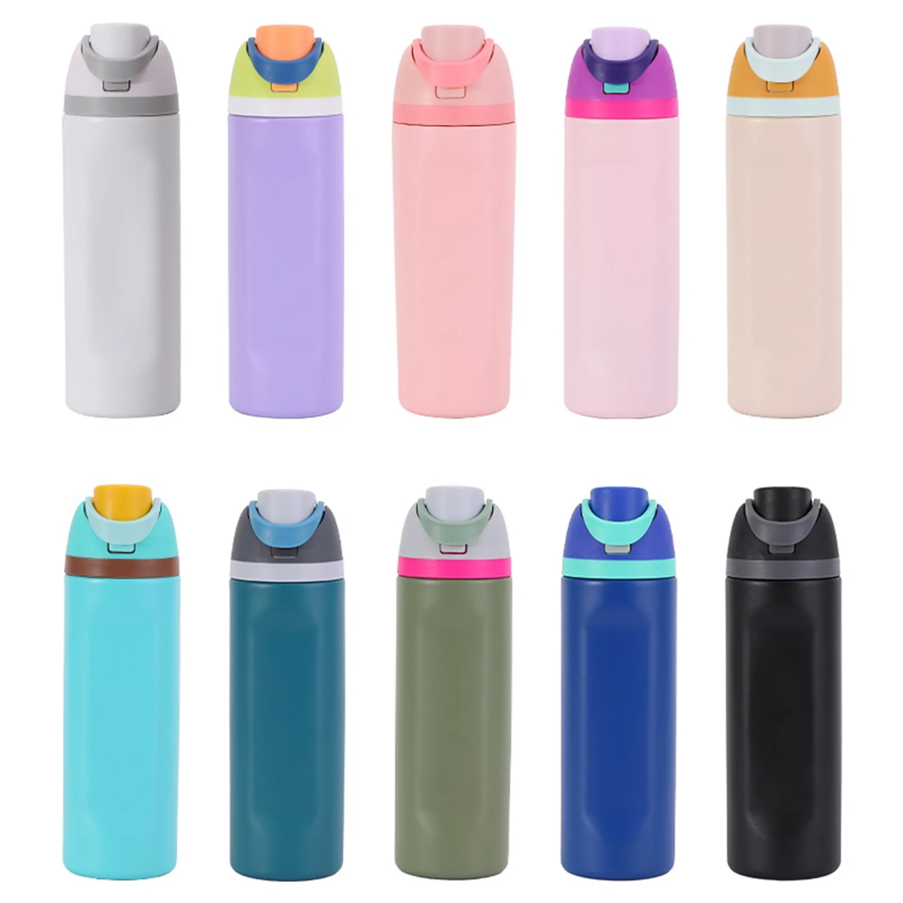 19 Oz. Leak Proof Spout Lid Water Bottle with Straw 3