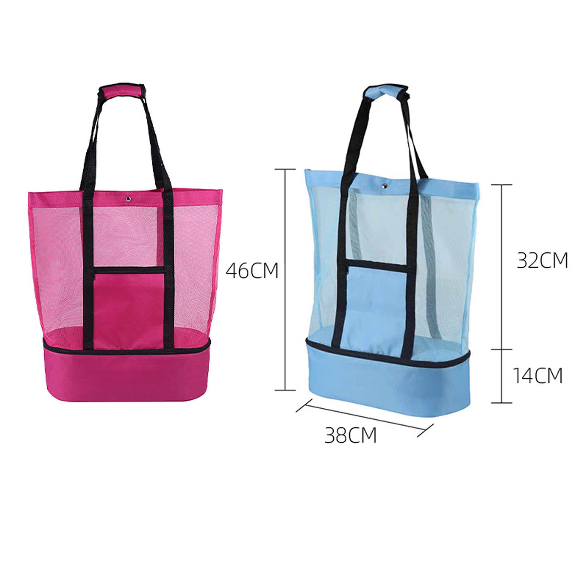 Double Mesh Beach Travel Tote Bag 3