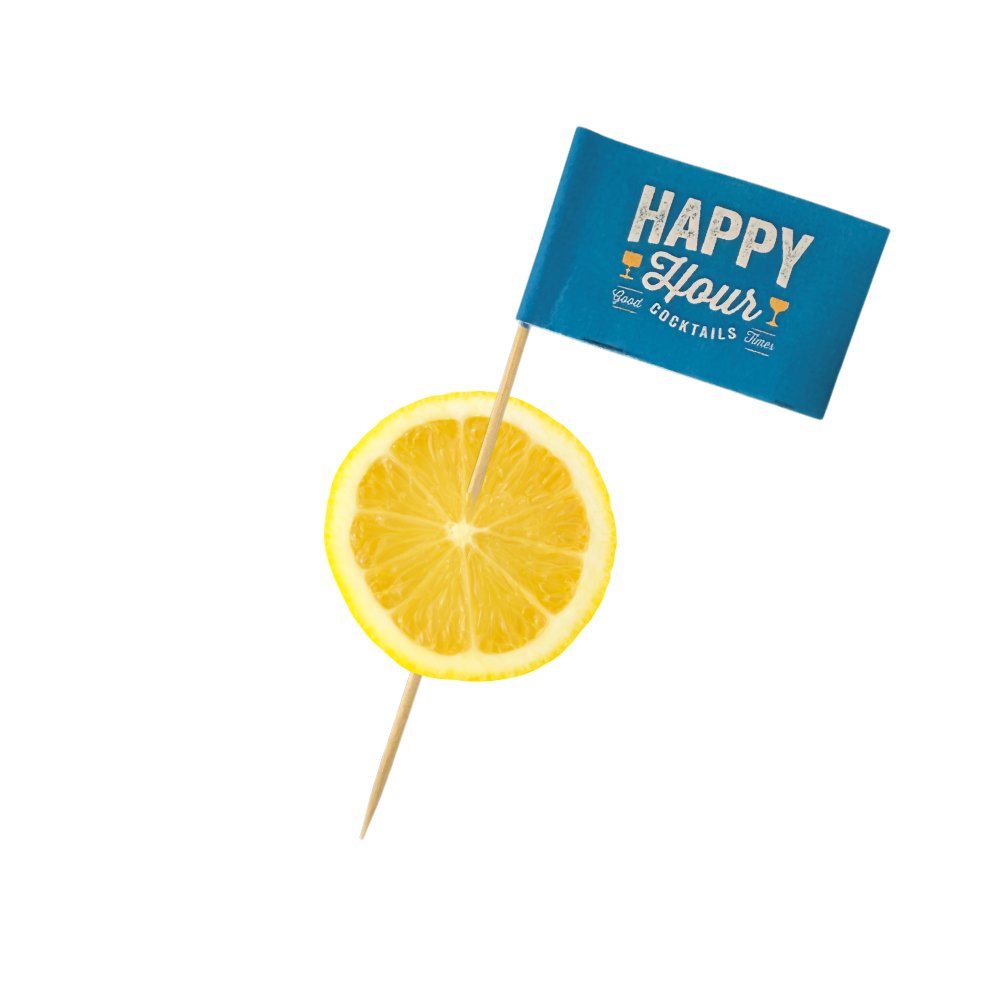 4.75 Inch Bulk Custom Toothpick Flags - Rectangle Medium - 2" x 1.25" 4