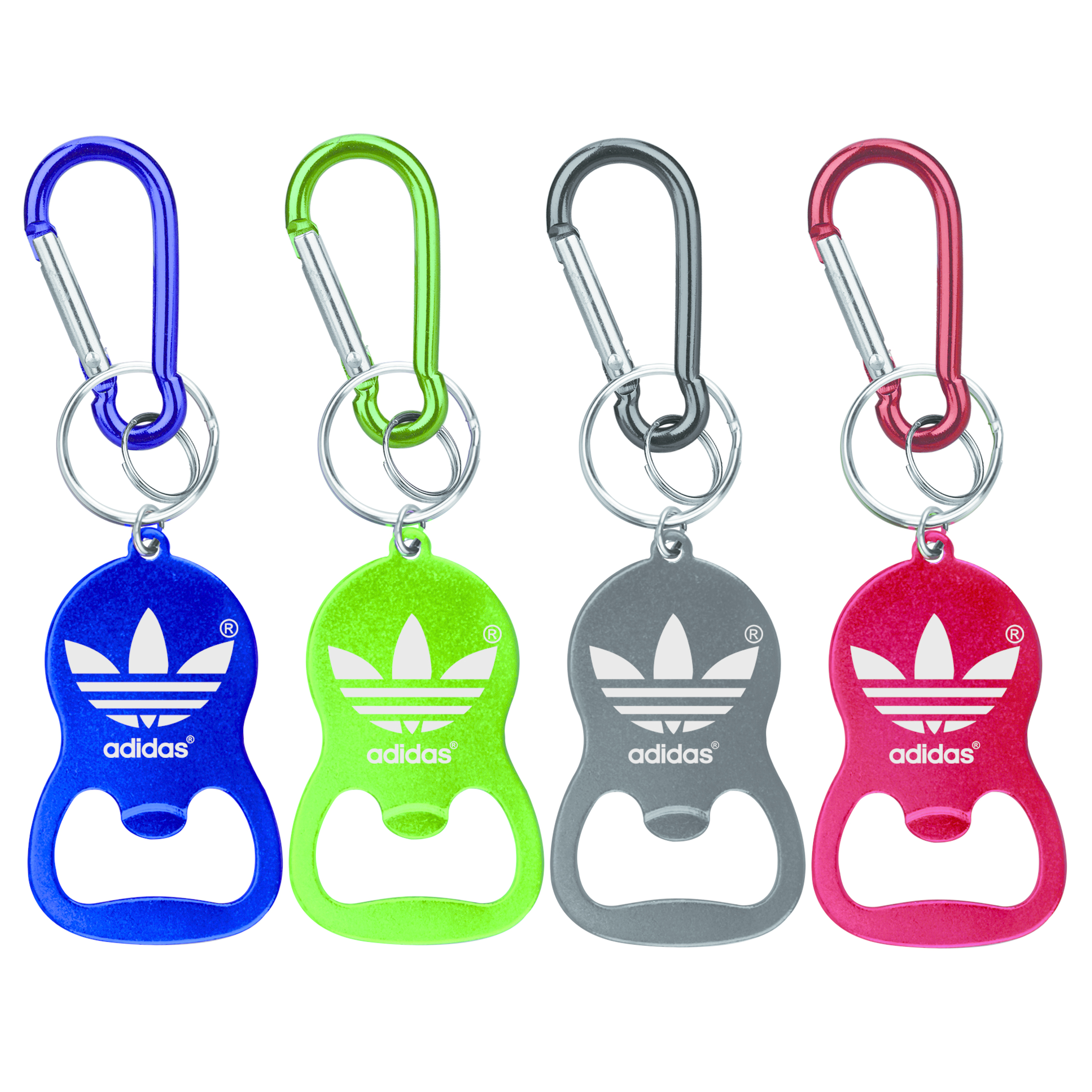 Round Bell Shape Plain Bottle Opener with Key Ring & Carabiner