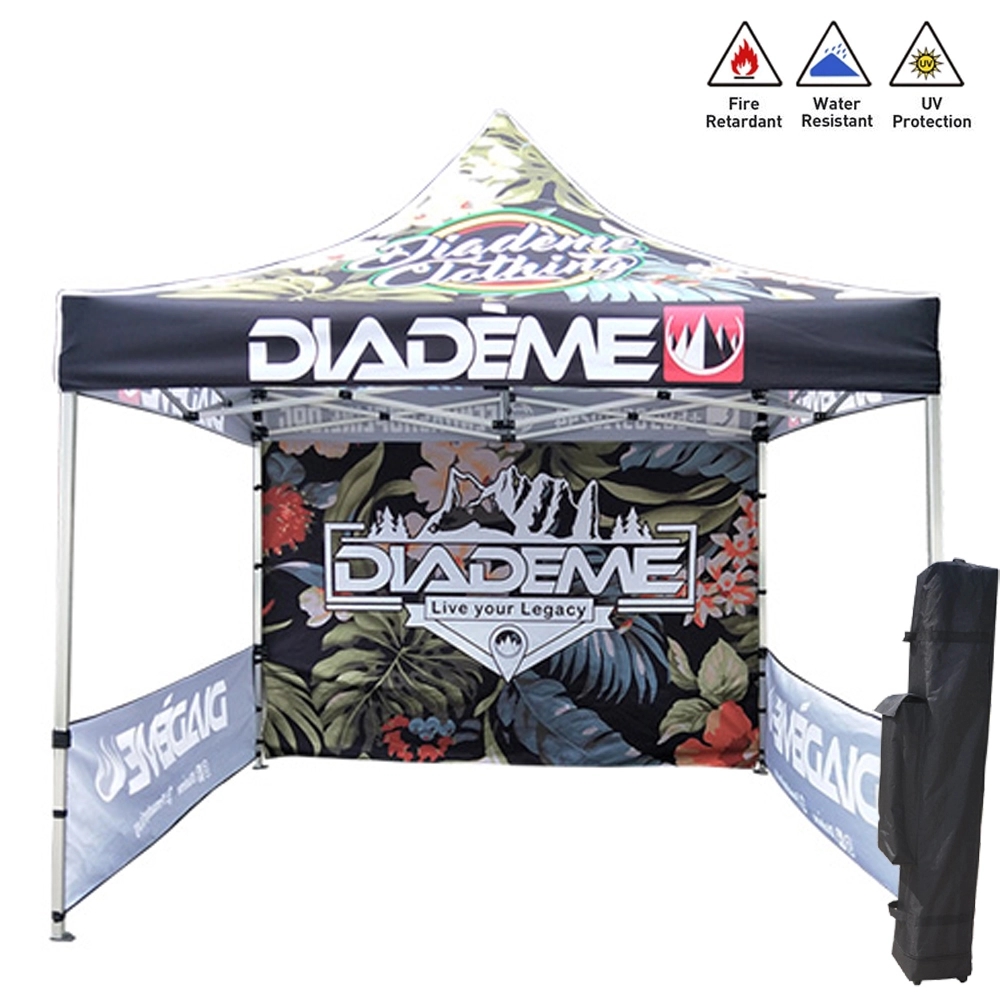 10' Heavy Duty Canopy Tent with One Full and Two Half Walls 4