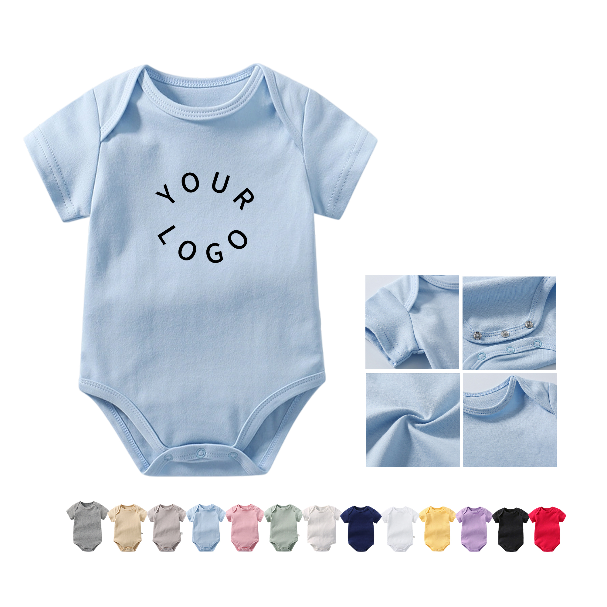 100% Cotton Solid Color Oneida Baby Bodysuit 7