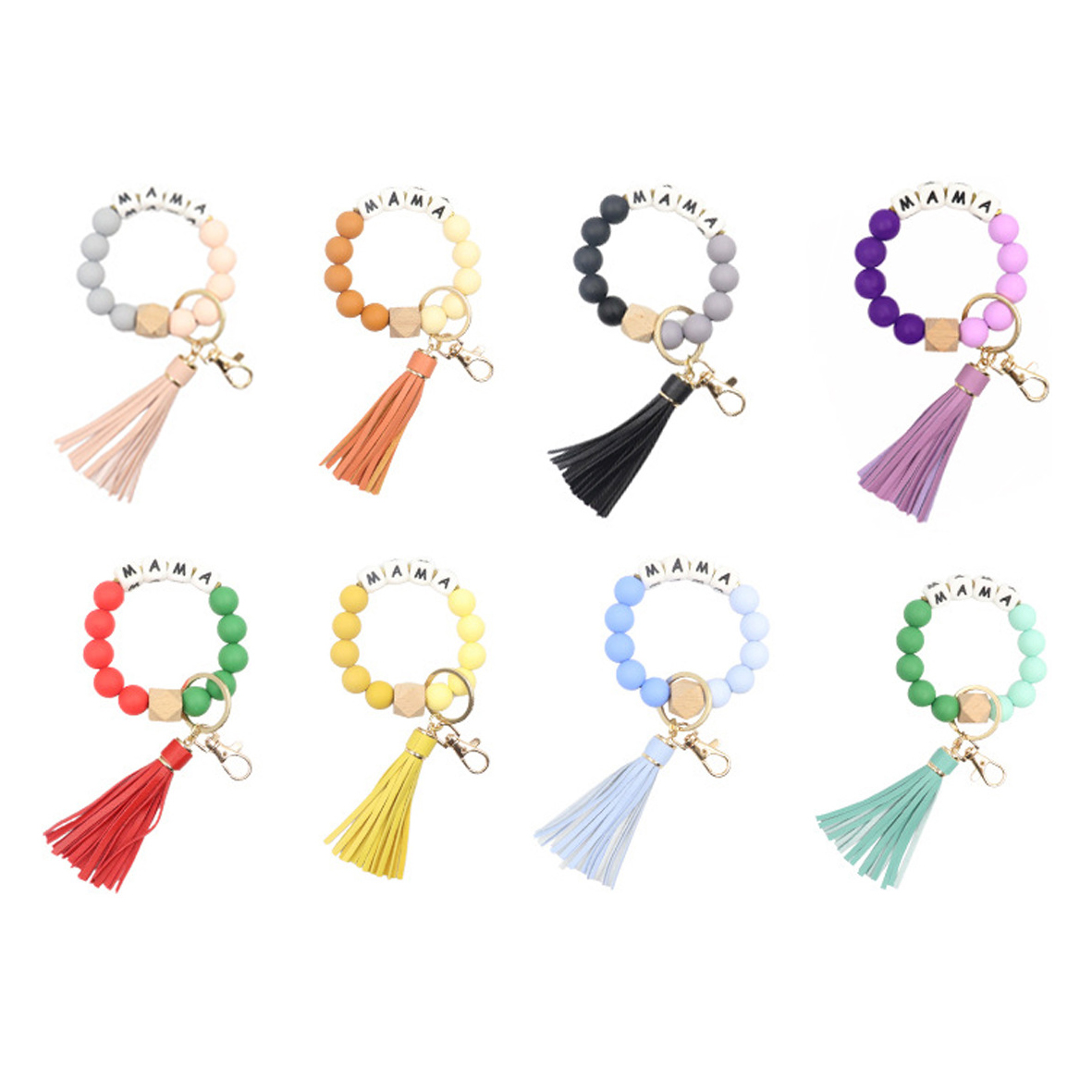 Silicone Beaded Bracelet Key Chain 2