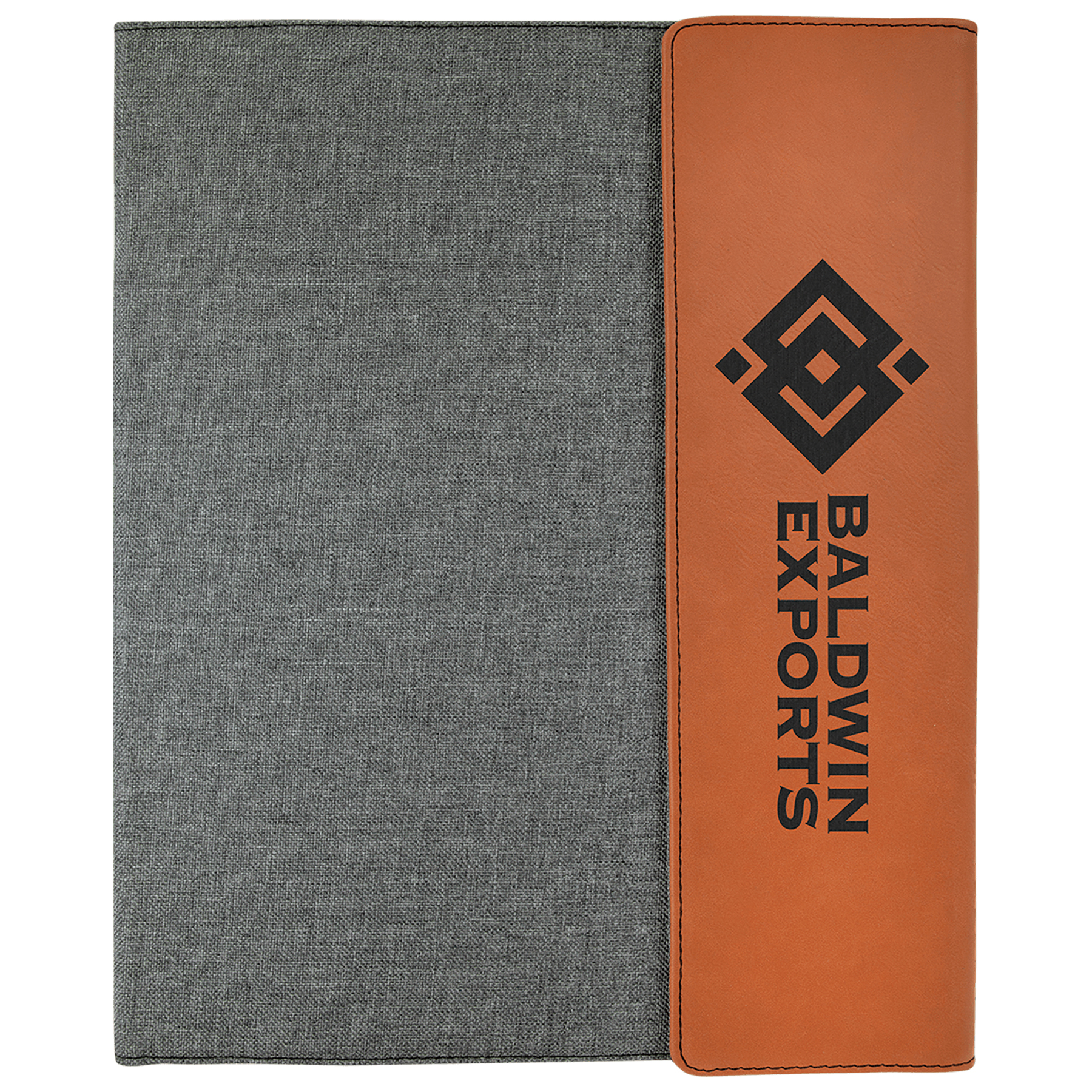 9" x 12" Rawhide Leatherette & Gray Canvas Portfolio 6